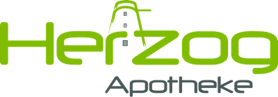 Gr&uuml;nes Logo mit dem Text "Herzog Apotheke" und einem stilisierten Apothekenzeichen.