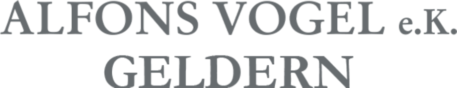 Text in Gro&szlig;buchstaben: "ALFONS VOGEL e.K. GELDERN".