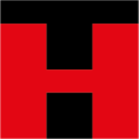 Ein stilisiertes "H" in Rot und Schwarz auf wei&szlig;em Hintergrund.