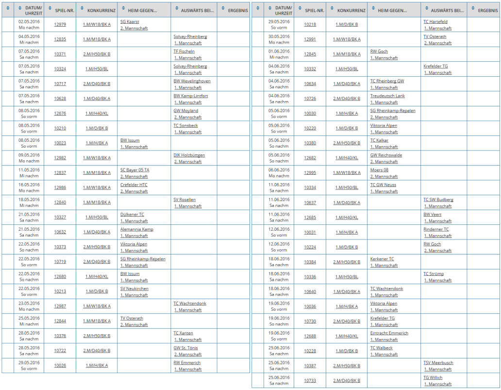 Spielplan (Stand 02. April)